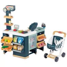SMOBY Maximarket Electronic Cash Register Trolley with Scanner Scale and Refrigerator