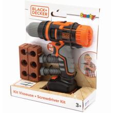 SMOBY Black&amp;Decker elektroniskais urbis-skrūvgriezis ar ķieģeli