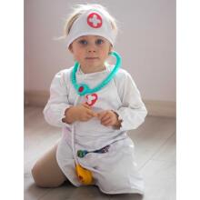 WOOPIE medmāsas formas tērpa priekšauts ar medmāsas cepuri