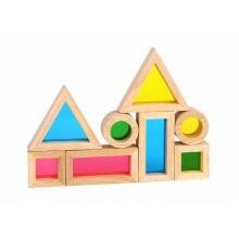 TOOKY TOY Набор деревянных цветных зеркальных кубиков из 8 шт. ЛСЦ