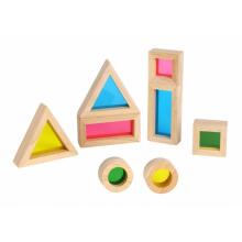 TOOKY TOY Набор деревянных цветных зеркальных кубиков из 8 шт. ЛСЦ