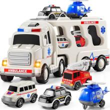 WOOPIE Road Tow Truck Set of 5 Cars - Ambulance