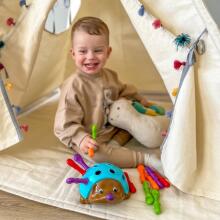 WOOPIE Montessori prasmju spēle "Ežu šķirotājs" 4in1, ciparu un krāsu apguve