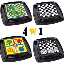 WOOPIE 4in1 Board Game Set Checkers, Chess, Ludo, Ladders and Snakes