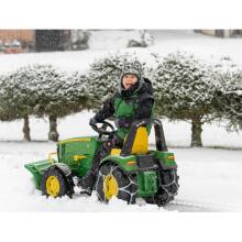 RollyX-Trac Premium John Deere Pedal Tractor Bucket Silent Wheels 3-10 Years up to 50kg Rolly Toys - Green
