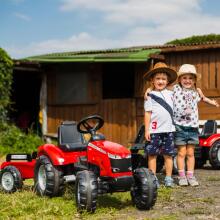 FALK Massey Ferguson Красный педальный трактор с прицепом от 3 лет