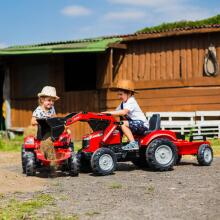 FALK Massey Ferguson Красный педальный трактор с прицепом от 3 лет