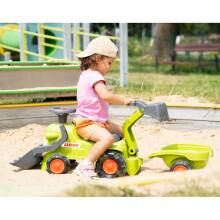 FALK Claas braucamais traktors ar piekabi, iekrāvēju un kausu