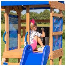 BACKYARD DISCOVERY Wooden Playground Aurora Playhouse Slide