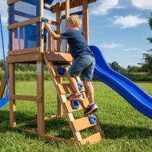 BACKYARD DISCOVERY Wooden Playground Aurora Playhouse Slide