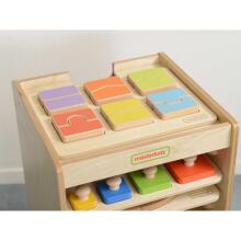 MASTERKIDZ Cabinet for storing educational boards and games 10 pieces Wheels