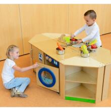 MASTERKIDZ Wooden Corner Kitchen Cabinet for Children