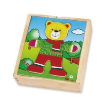 VIGA Wooden Puzzle Educational Puzzle Dress Up Bear Boy