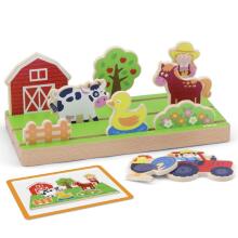 VIGA Wooden Educational Puzzle Distance Learning 2in1