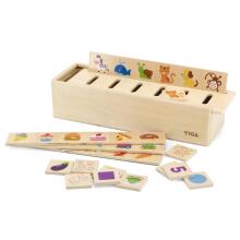 VIGA koka izglītojoša šķirošanas spēle Dzīvnieki Augļi Dārzeņi Montessori