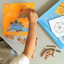 TOOKY TOY Wooden Montessori Puzzle Logic Game Brain Teasers Magnetic Matches for Children 58 pcs.