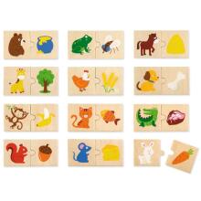 VIGA Wooden Puzzle Feed the Animal What Animals Eat Puzzle