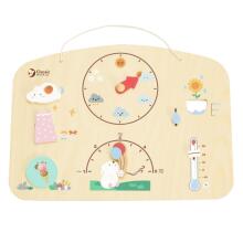 CLASSIC WORLD Educational Board Barometer Learning for Children Weather Station Wind Temperature 9 pcs.