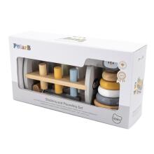 VIGA PolarB Set деревянная пирамидка + пингвин молоток Монтессори