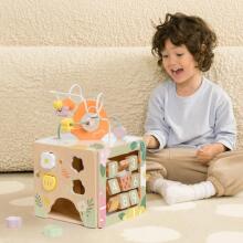 CLASSIC WORLD Wooden Educational Sensory Cube 5in1