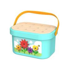 TOOKY TOY Montessori Puzzle Pegs in a Box Stacks Threading