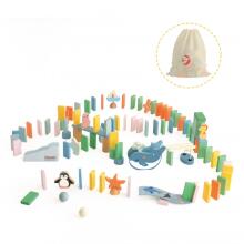 CLASSIC WORLD Wooden Domino Obstacle Course Logic Montessori Puzzle 100 pcs.