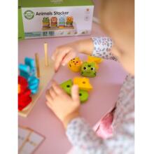 WOOPIE GREEN Montessori Puzzle Pyramid Animals 27 pcs. FSC