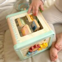 WOOPIE GREEN Wooden Activity Cube Multifunctional Educational Sorter