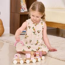 VIGA PolarB Pink Train Train with Cars Blocks