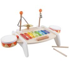 CLASSIC WORLD Set of musical instruments for children Xylophone, washboard, cymbals, drums, cymbal, sticks, triangle, bell, 9 pcs.