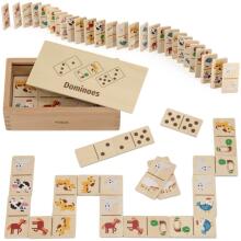 VIGA koka domino 2in1 dzīvnieki un skaitļi