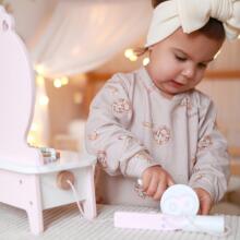 CLASSIC WORLD Wooden Dressing Table for Girls with Mirror + Hair Straightener 11 accessories