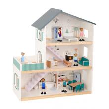 TOOKY TOY Большой деревянный кукольный домик + фигурки FSC