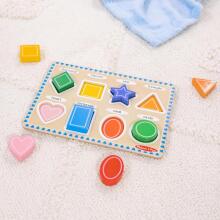 Melissa & Doug Shapes Wooden Art.249866 Montessori koka puzle-dēlis