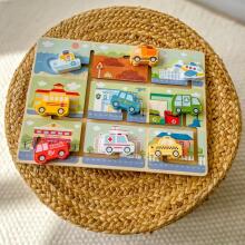 TOOKY TOY koka labirinta transportlīdzekļu puzle