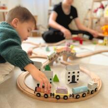 TOOKY TOY koka transportlīdzekļi ar magnētiem