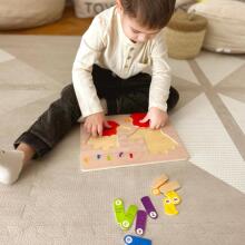 TOOKY TOY Attīstošā koka puzle ar rokām, kas mācās skaitīt un krāsas