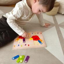 TOOKY TOY Attīstošā koka puzle ar rokām, kas mācās skaitīt un krāsas