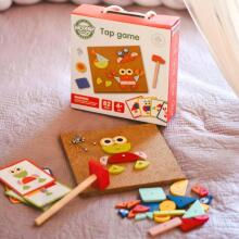 WOOPIE GREEN Wooden Nail with Hammer Puzzle 20 patterns 82 pcs. FSC certificate