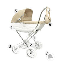 Arrue Princess Jr. Art.250615 Navy Large classic doll stroller with bag