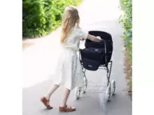 Arrue Princess Jr. Art.250615 Navy Large classic doll stroller with bag