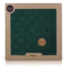 Knitted blanket in gift box (90x90) Herringbone Emerald