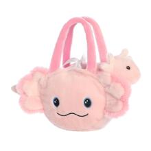 AURORA Fancy Pals plush toy axolotl in a bag, 20 cm