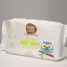 Pure Beginnings Organic Wipes Art. organic 100% biodegradable wet wipes with a delicate lavender scent, 64 pcs