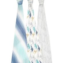 Aden Anais Muslin Swaddles Art.251298 Sinised Virmalised  High quality bamboo muslin swaddle, 1 pc. (120x120 cm)