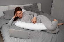 La Bebe™ Moon Maternity Linen Pillow Art.200943 Льняная ткань. Многофункциональная подушка/подкова для беременных и кормящих