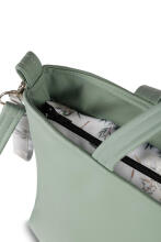 LEATHERETTE BAG OLIVE CRANES