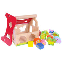 Деревянный домик-сортировщик с блоками Ecotoys