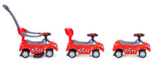 Ride-on car, walker, push car, swivel wheels, handle, sounds - red