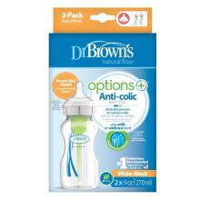 DR.BROWN'S pudelītes OPTIONS+ ar platu kakliņu, 270 ml, 2 gab.